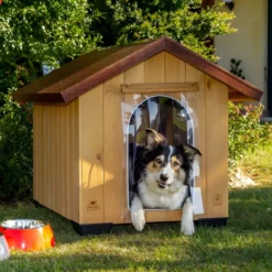 Cuccia per Cani Grande per esterno in legno 81x101x78 cm
