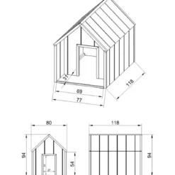 Cuccia per Cani in Legno 10 mm Taglia Grande 116x77x94 cm LP SmartSide