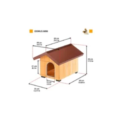 Cuccia per Cani mini 47x61x44 cm in legno per esterni