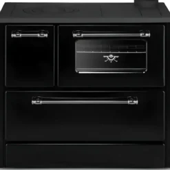 Cucina a Legna Stufa 9 kW in Acciaio Ghisa Nero Ecologica con Forno