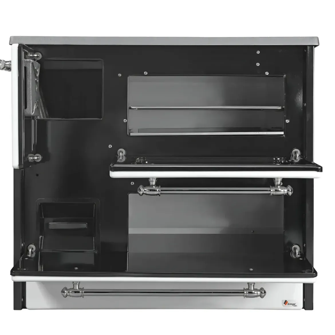 Cucina a Legna Stufa 9 kW in Acciaio Ghisa Nero Ecologica con Forno
