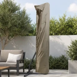 Custodia per Ombrellone Beige con Palo Decentrato in Poliestere Nylon