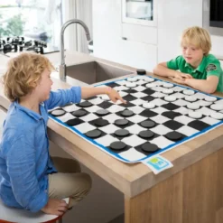 Dama XL 85x85 cm 40 Pedine in Legno con Borsa Plancia Pieghevole