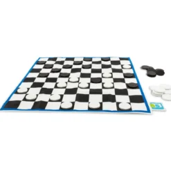 Dama XL 85x85 cm 40 Pedine in Legno con Borsa Plancia Pieghevole