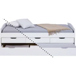 Divano Letto 2 Letti Singoli a Doghe 90x190 con Cassetti Contenitore Estraibile