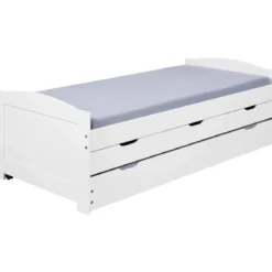 Divano Letto 2 Letti Singoli a Doghe 90x190 con Cassetti Contenitore Estraibile