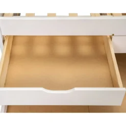 Divano Letto 2 Letti Singoli a Doghe 90x190 con Cassetti Contenitore Estraibile