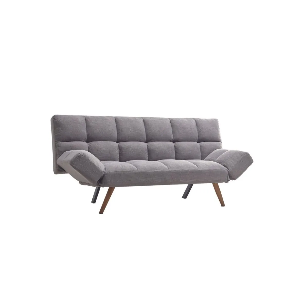Divano Letto Pieghevole dube con braccioli in tessuto Grigio
