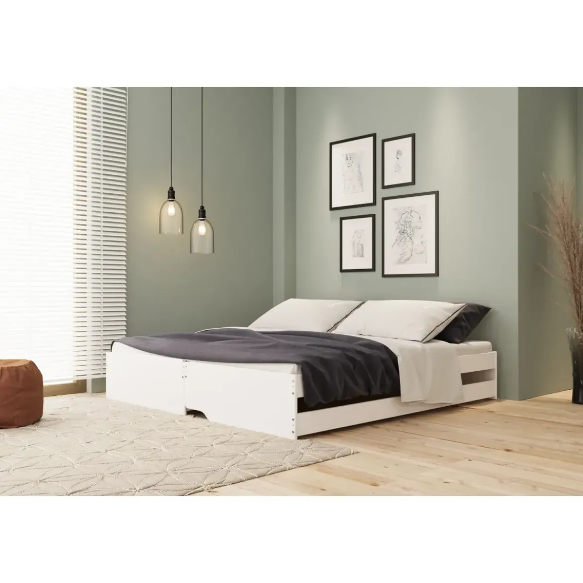 Divano Letto 90x200 3 Letti Singoli a Doghe Matrimoniale Estraibile Cameretta