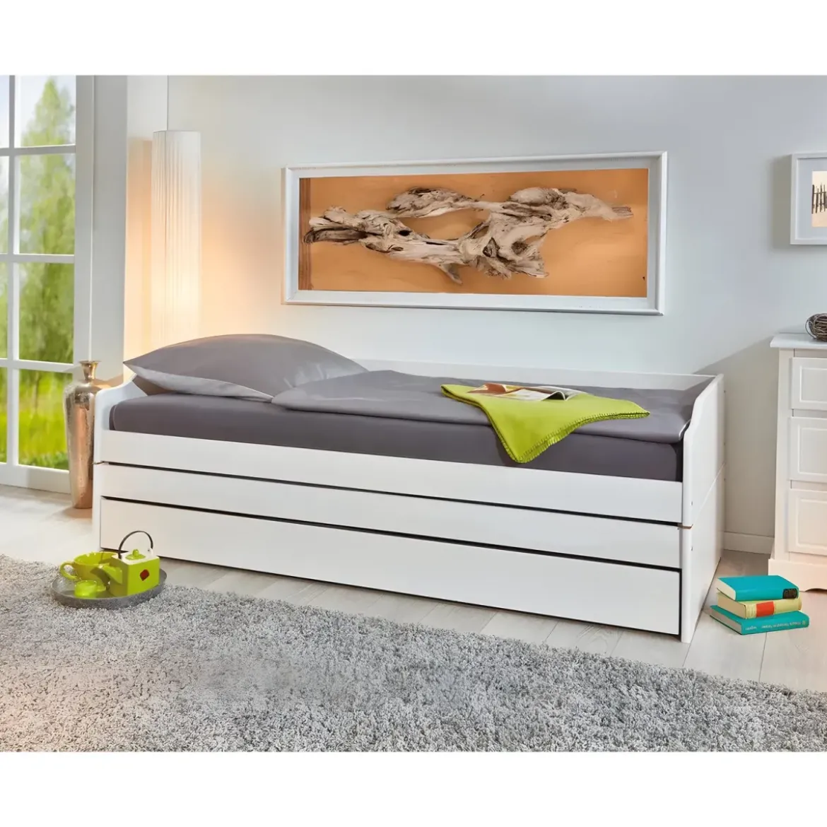 Divano Letto 90x200 3 Letti Singoli a Doghe Matrimoniale Estraibile Cameretta