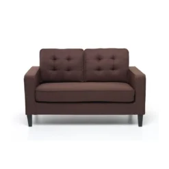 Divano 2 Posti Marrone Relax da Salotto 145 cm Economico Design in Tessuto