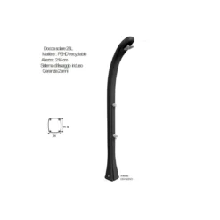 Doccia Solare da Giardino 28 litri Doccino Miscelatore Campeggio Esterno Piscina