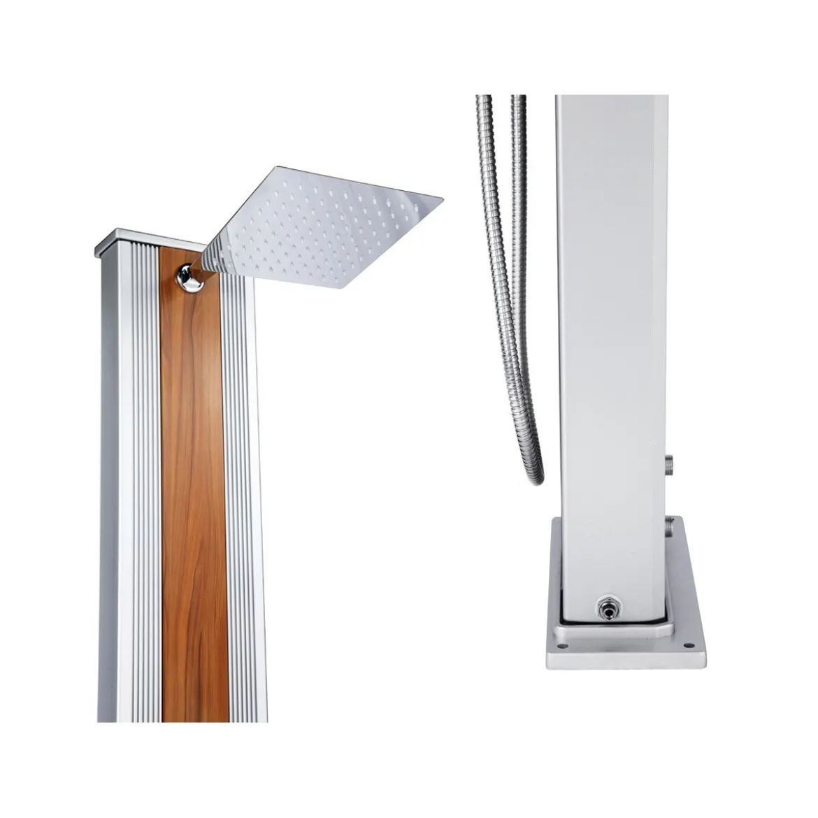 Doccia Solare in Alluminio inox 40 litri Ibrida Acqua Calda da Giardino Esterno