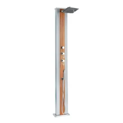 Doccia Solare in Alluminio inox 40 litri Ibrida Acqua Calda da Giardino Esterno