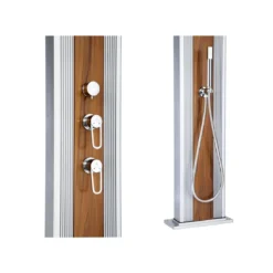 Doccia Solare in Alluminio inox 40 litri Ibrida Acqua Calda da Giardino Esterno