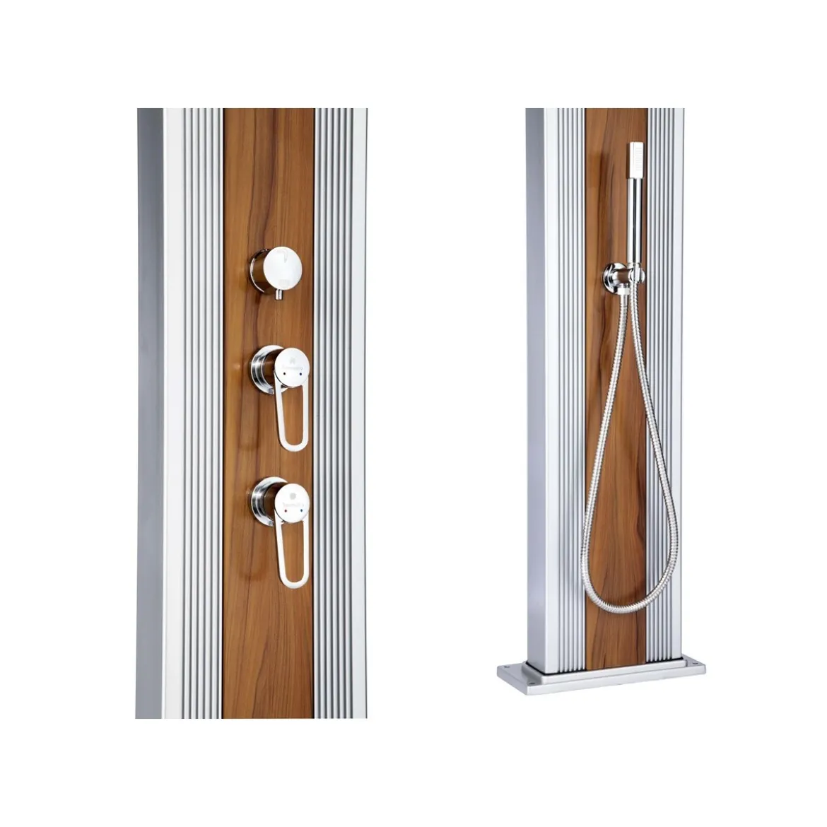 Doccia Solare in Alluminio inox 40 litri Ibrida Acqua Calda da Giardino Esterno