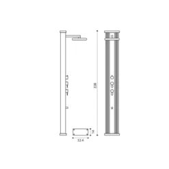 Doccia Solare in Alluminio inox 40 litri Ibrida Acqua Calda da Giardino Esterno