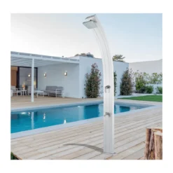 Doccia Solare in Alluminio Inox 30 litri per Esterno Giardino Piscina Campeggio