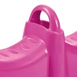 Dondolo per Bambini 3 Posti Plastica Rosa con Maniglie Resistenti