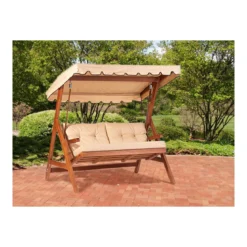 Dondolo 2 Posti da Giardino in Legno Carpino 170x110 cm