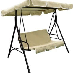 Dondolo 3 Posti Marrone da Giardino 170x115x153 cm