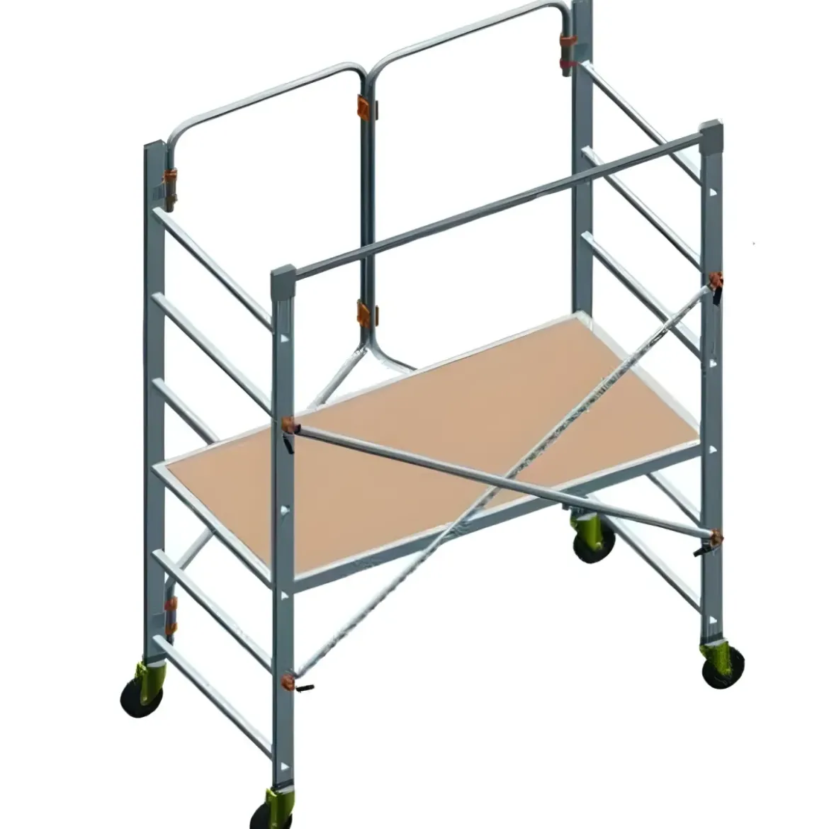 Facal Ponteggio Trabattello in Alluminio Pieghevole con Ruote 150x75