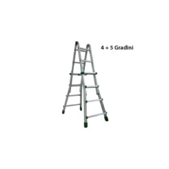 Facal Scala Telescopica 5 Gradini Metri Alluminio Multiuso Professionale Interno