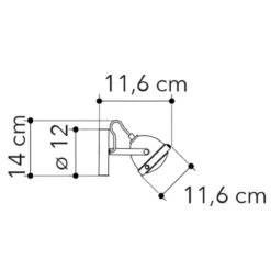 Faretto Orientabile Applique Moderna Lampada da Parete per Interno