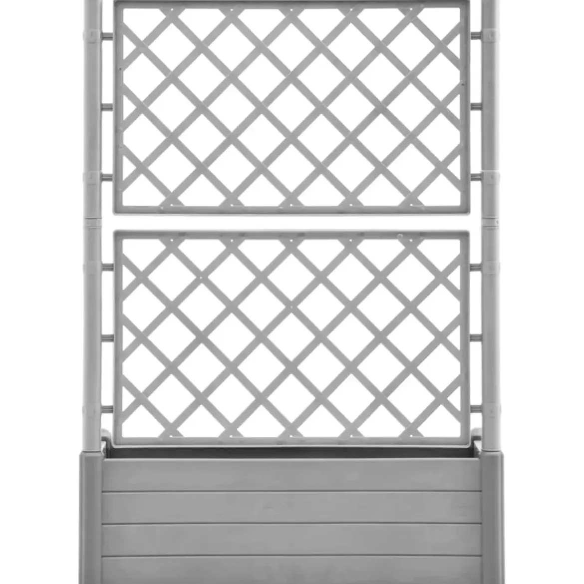 Fioriera con Spalliera Grigliata per Rampicanti Grigio 100x43x142 cm