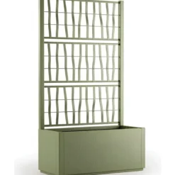 Fioriera con Spalliera Rampicanti Verde 80x36x140 cm in Plastica