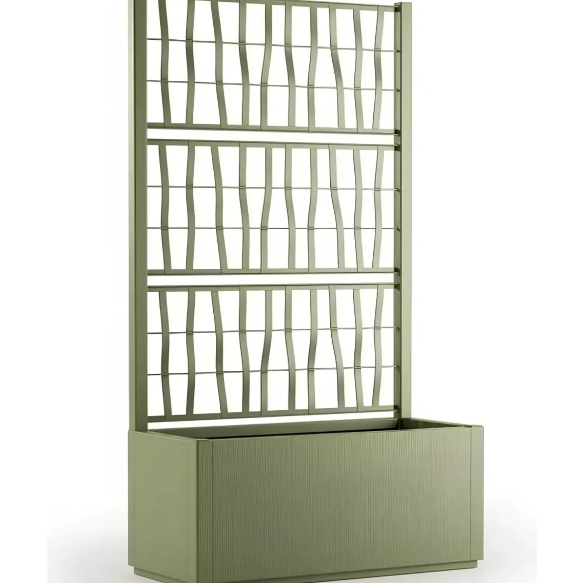 Fioriera con Spalliera Rampicanti Verde 80x36x140 cm in Plastica