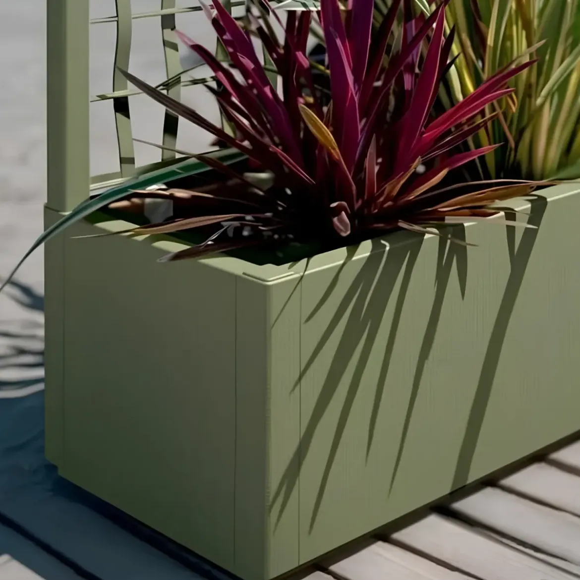 Fioriera con Spalliera Rampicanti Verde 80x36x140 cm in Plastica