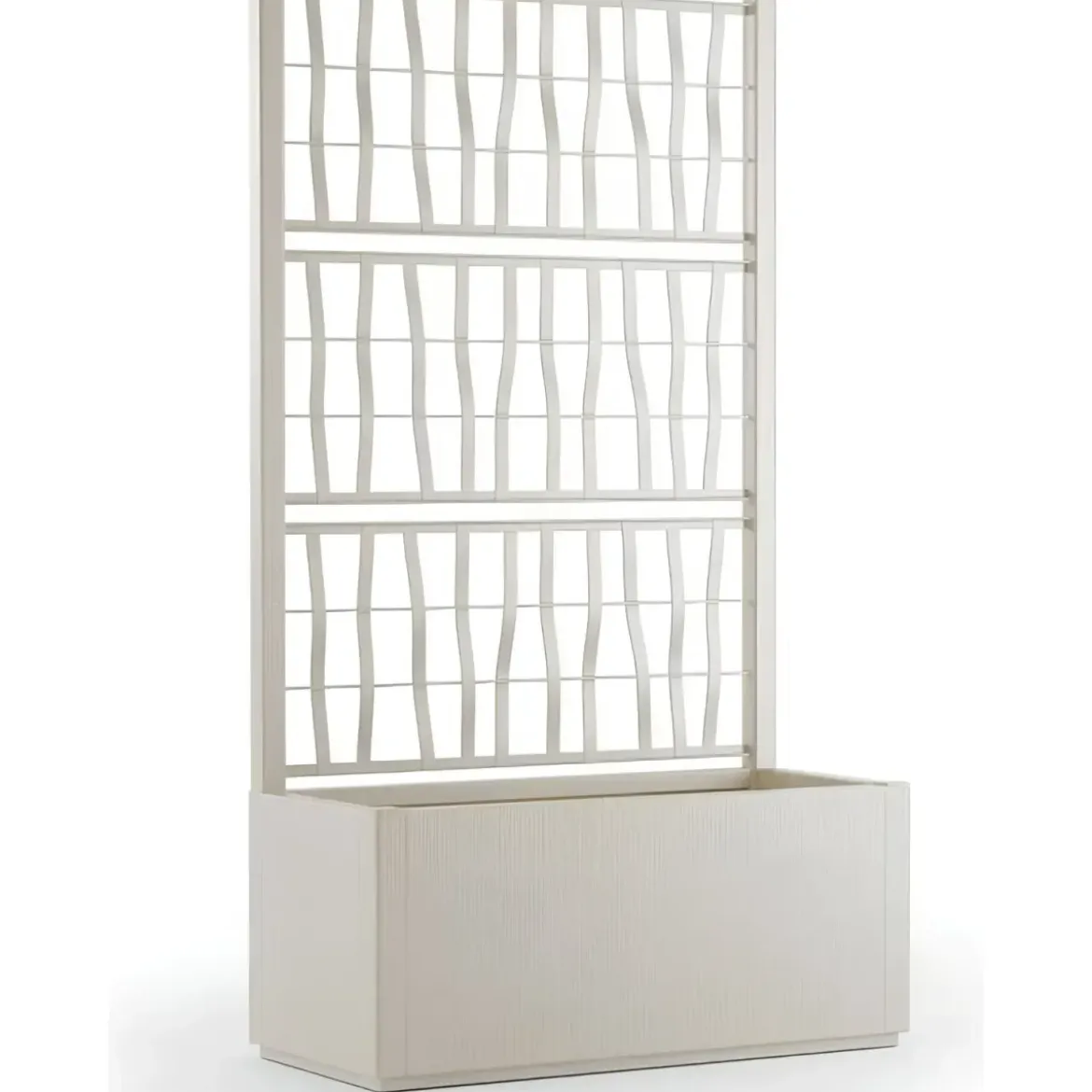 Fioriera con Spalliera Rampicanti Gesso 80x36x140 cm in Plastica