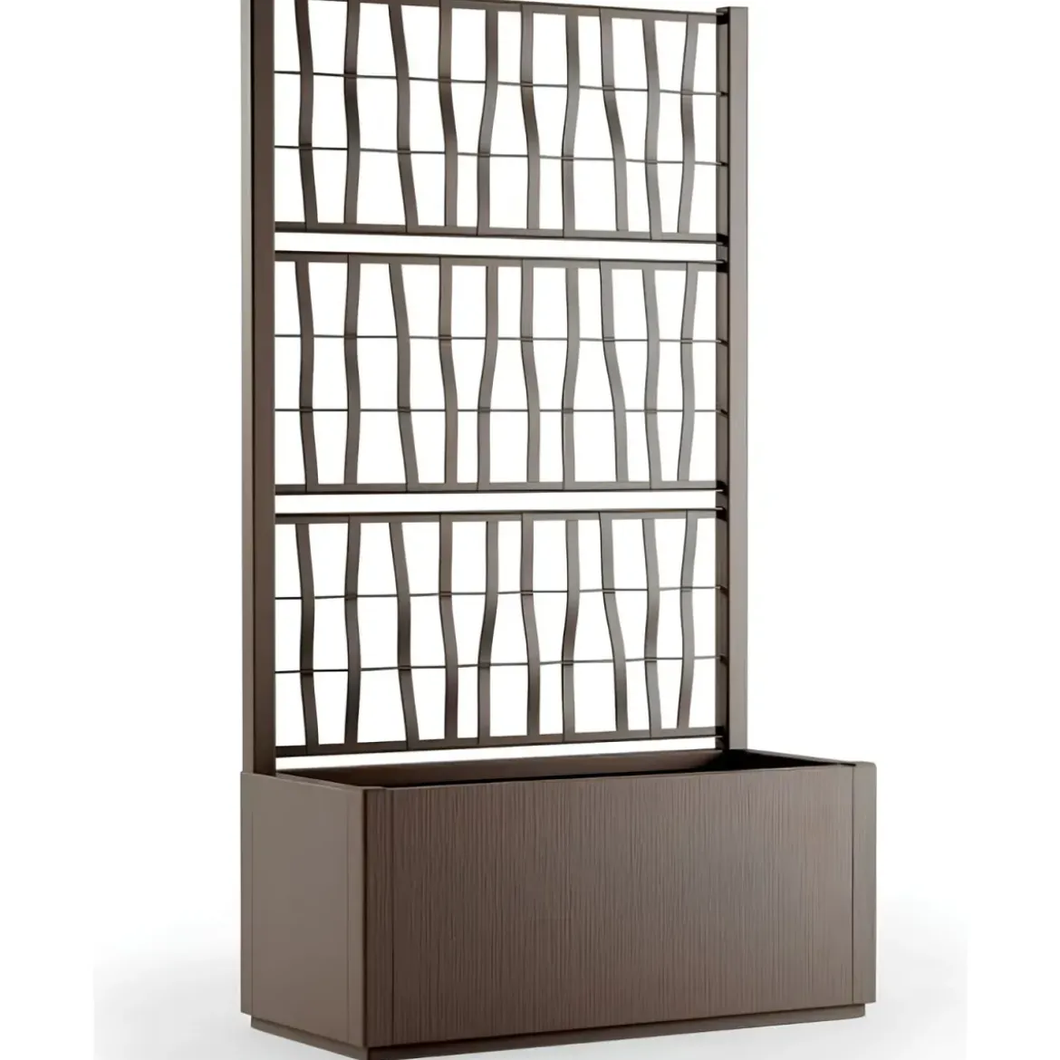 Fioriera con Spalliera Rampicanti Tortora 80x36x140 cm in Plastica
