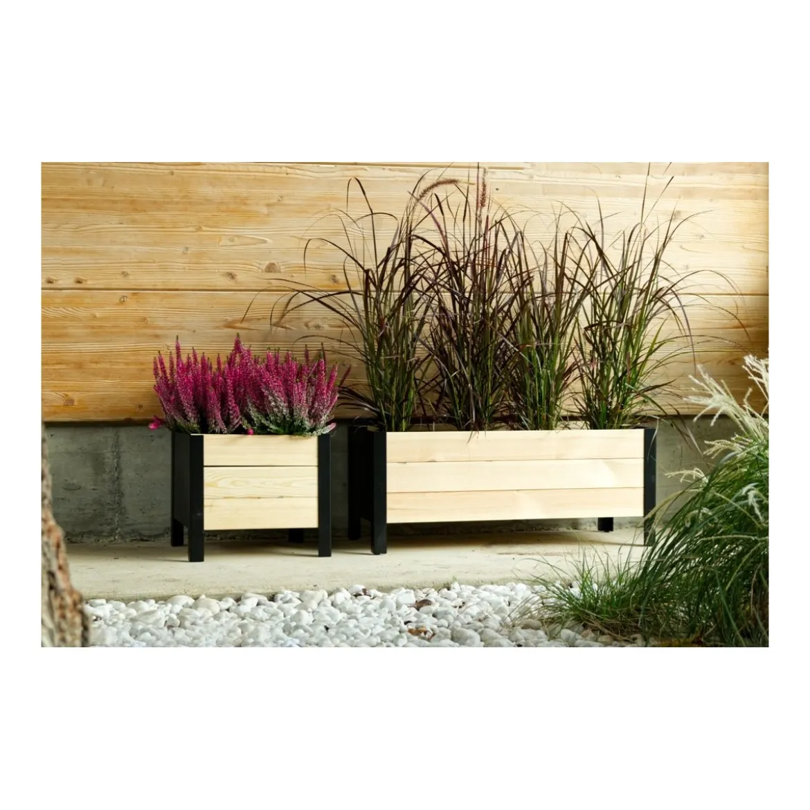 Fioriera in Legno da Giardino Terrazzo Rettangolare Vaso 118x36