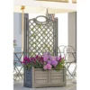 Fioriera in Resina 80x42 con Grigliato Spalliera Antracite da Balcone