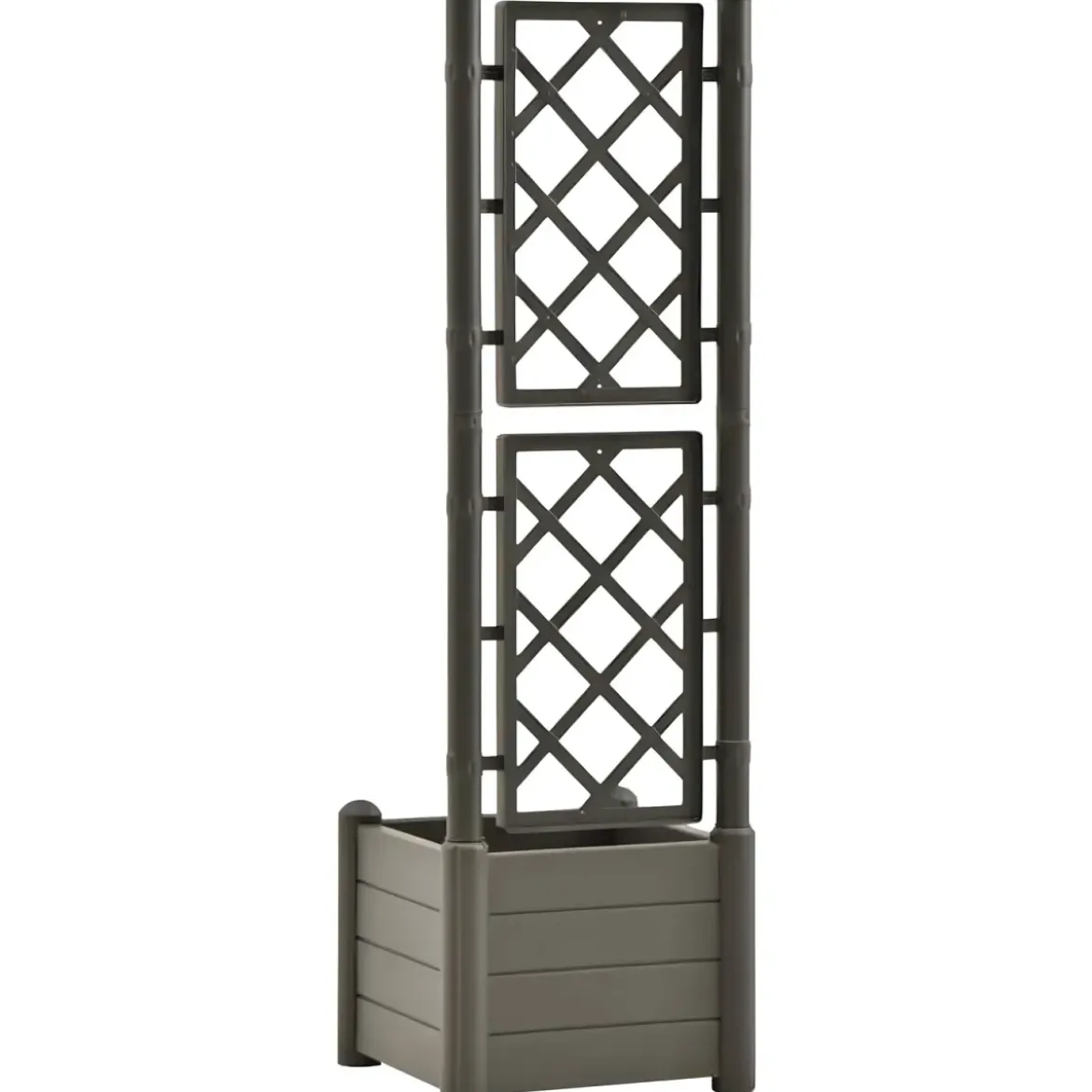 Fioriera Quadrata 43x43 con Grigliato 140 in Plastica da Esterno Pannello Moka
