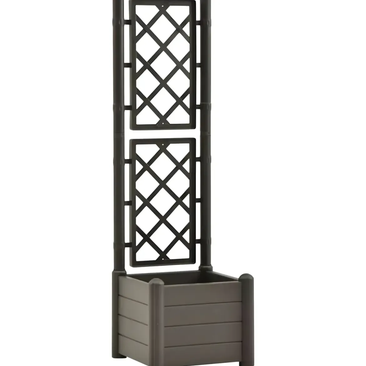Fioriera Quadrata 43x43 con Grigliato 140 in Plastica da Esterno Pannello Moka