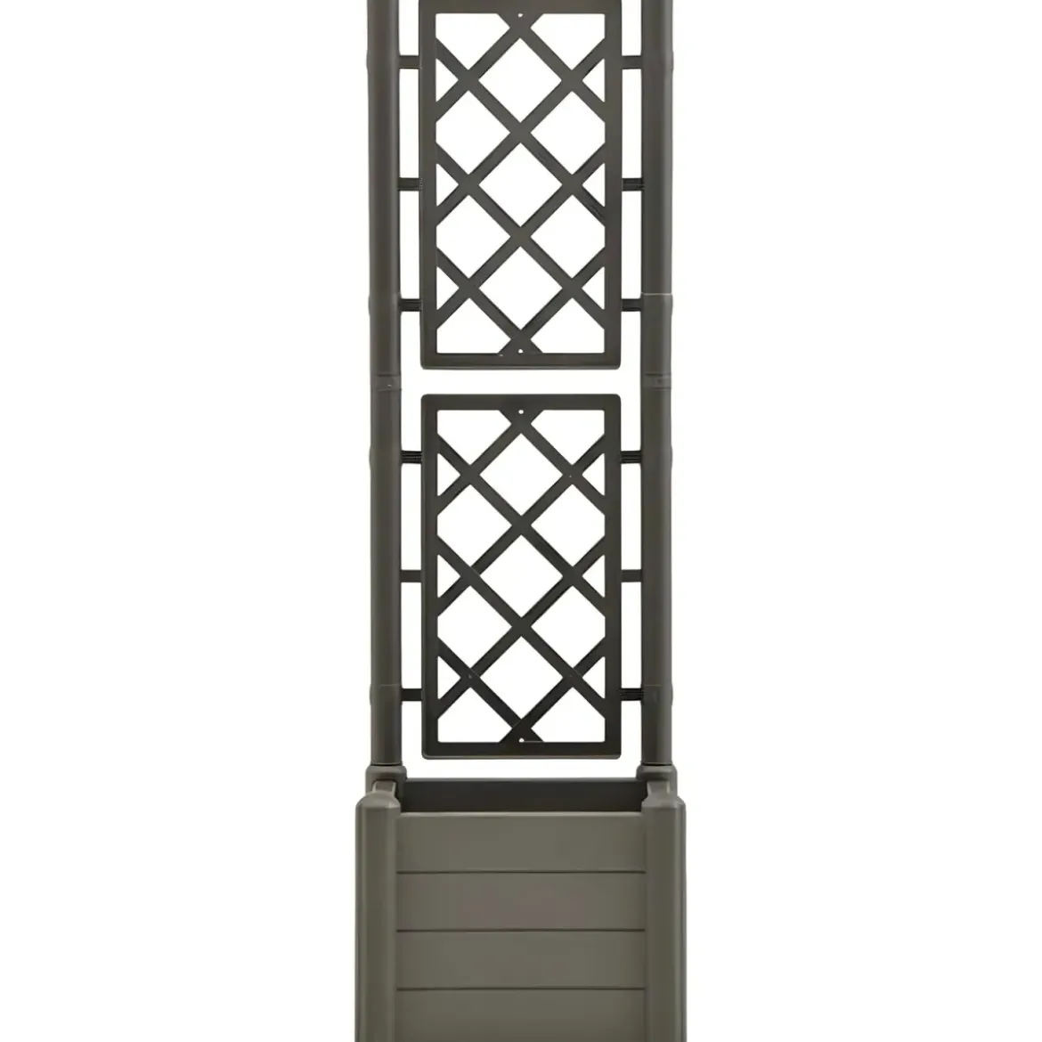 Fioriera Quadrata 43x43 con Grigliato 140 in Plastica da Esterno Pannello Moka
