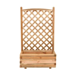 Fioriera 80 Rettangolare con Grigliato 180 Pannello Griglia Legno da Balcone