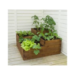 Fioriera 90x90 Orto Rialzato da Balcone Giardino Terrazzo Aiuola Vaso in Legno