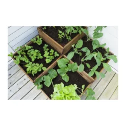 Fioriera 90x90 Orto Rialzato da Balcone Giardino Terrazzo Aiuola Vaso in Legno