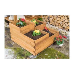 Fioriera 90x90 Orto Rialzato da Balcone Giardino Terrazzo Aiuola Vaso in Legno