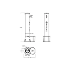 Fontanella da Giardino Bianca con Secchiello e tubo flessibile interno