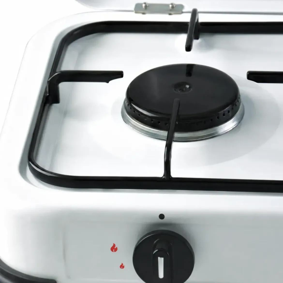 Fornello a Gas DCG GPL 2 Fuochi 2,6 kW con Coperchio Antipolvere