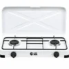 Fornello a Gas GPL 2 Fuochi Portatile 4,4 kW con Coperchio da Esterno