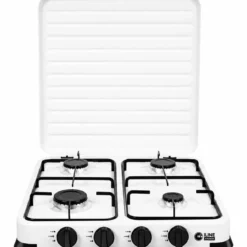 Fornello a Gas GPL 4 Fuochi Portatile 6,2 kW con Coperchio da Esterno