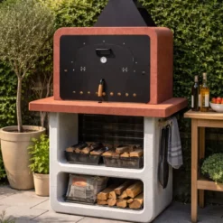 Forno a Carbonella Legna Cucina in Cemento Esterno Componibile Barbecue