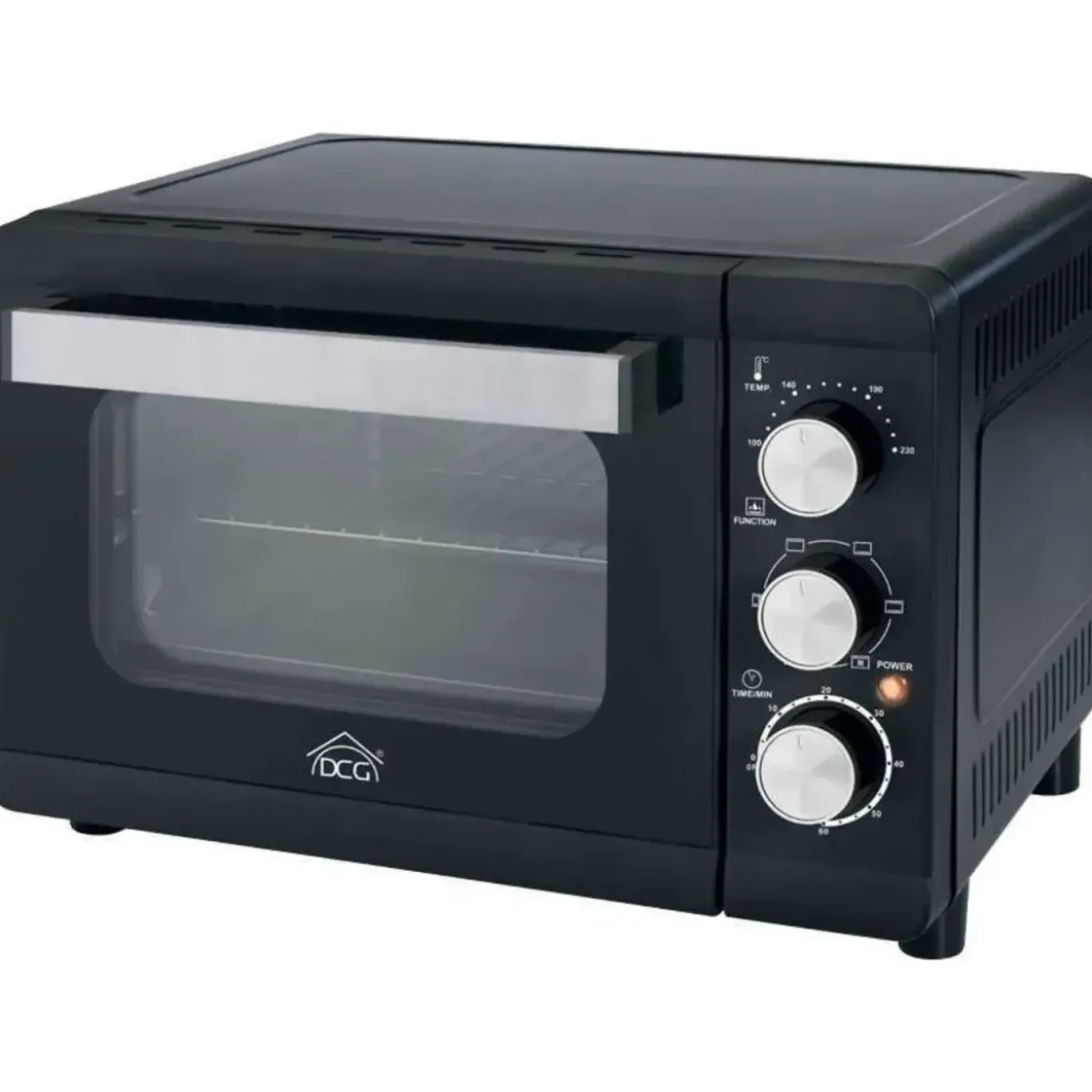 Forno Elettrico Ventilato 35L 1800W DCG Nero Vassoio Griglia Maniglia