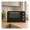 Forno Elettrico Ventilato 1380W Grill Vassoio Griglia Pinza Rosso Nero